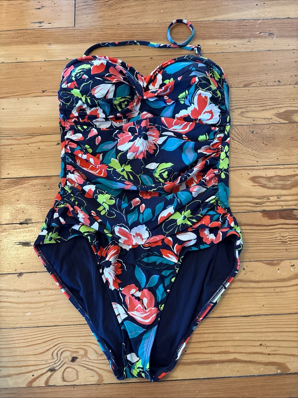 Anne Cole Women’s Size 10 Floral Print One Piece Bathing Suit Ruched